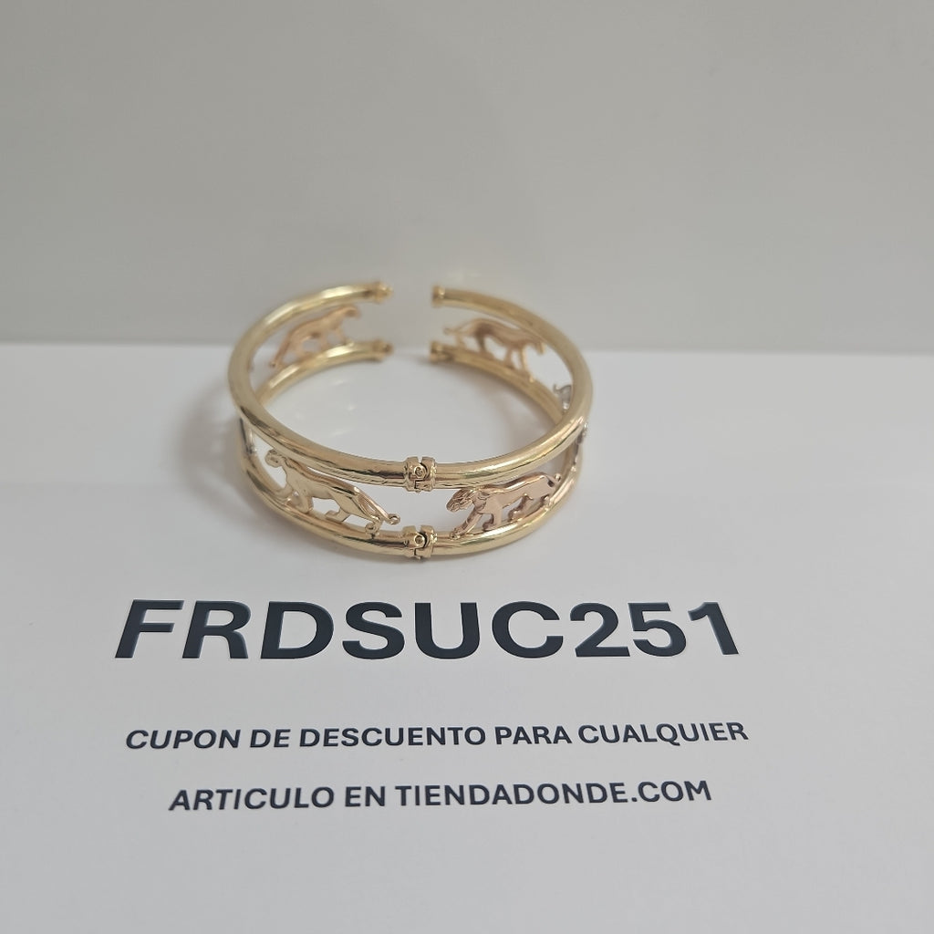 PULSERA RIGIDA ORO, ORO COMBINADO 14 K 22 GRMS (SEMINUEVO)