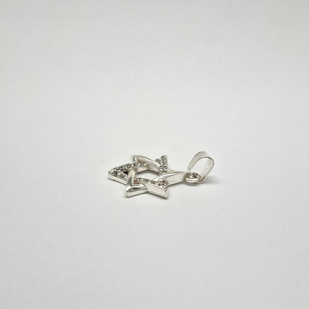DIJE ESTRELLA DE DAVID C/CIRCONIAS PLATA .925 2.6 GR (NUEVO)