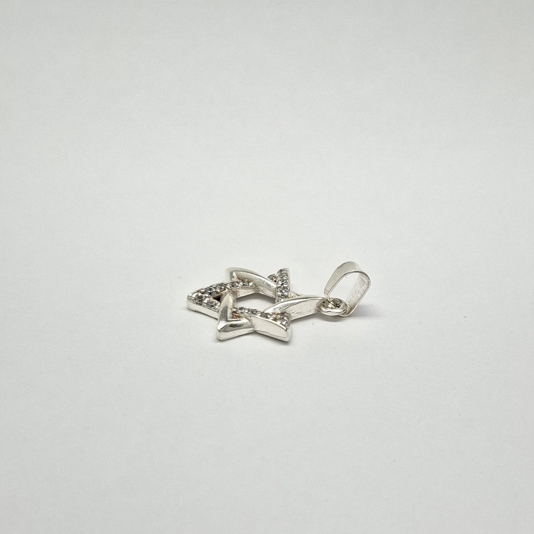 DIJE ESTRELLA DE DAVID C/CIRCONIAS PLATA .925 2.6 GR (NUEVO)