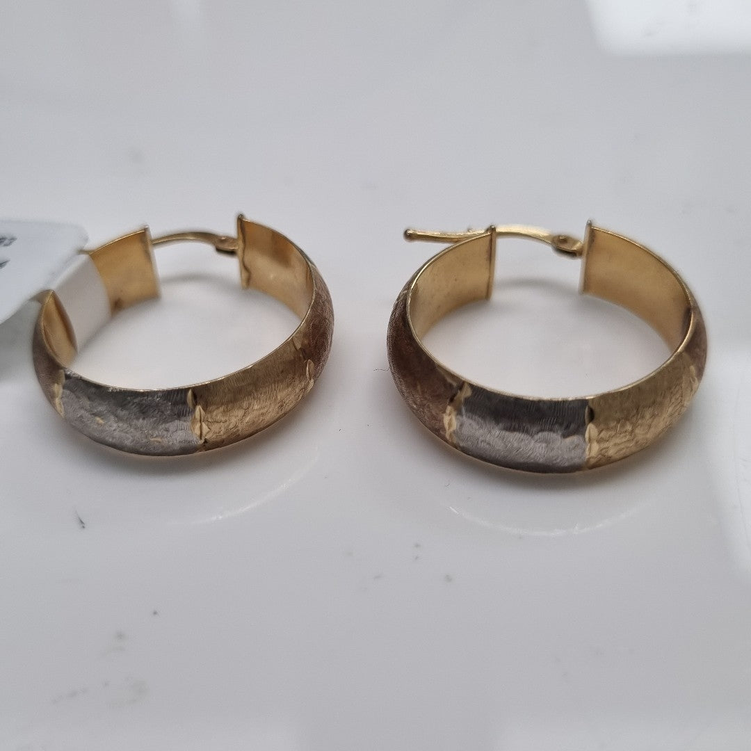 ARRACADAS PAR ORO, ORO COMBINADO 14 K 3 GRMS (SEMINUEVO)
