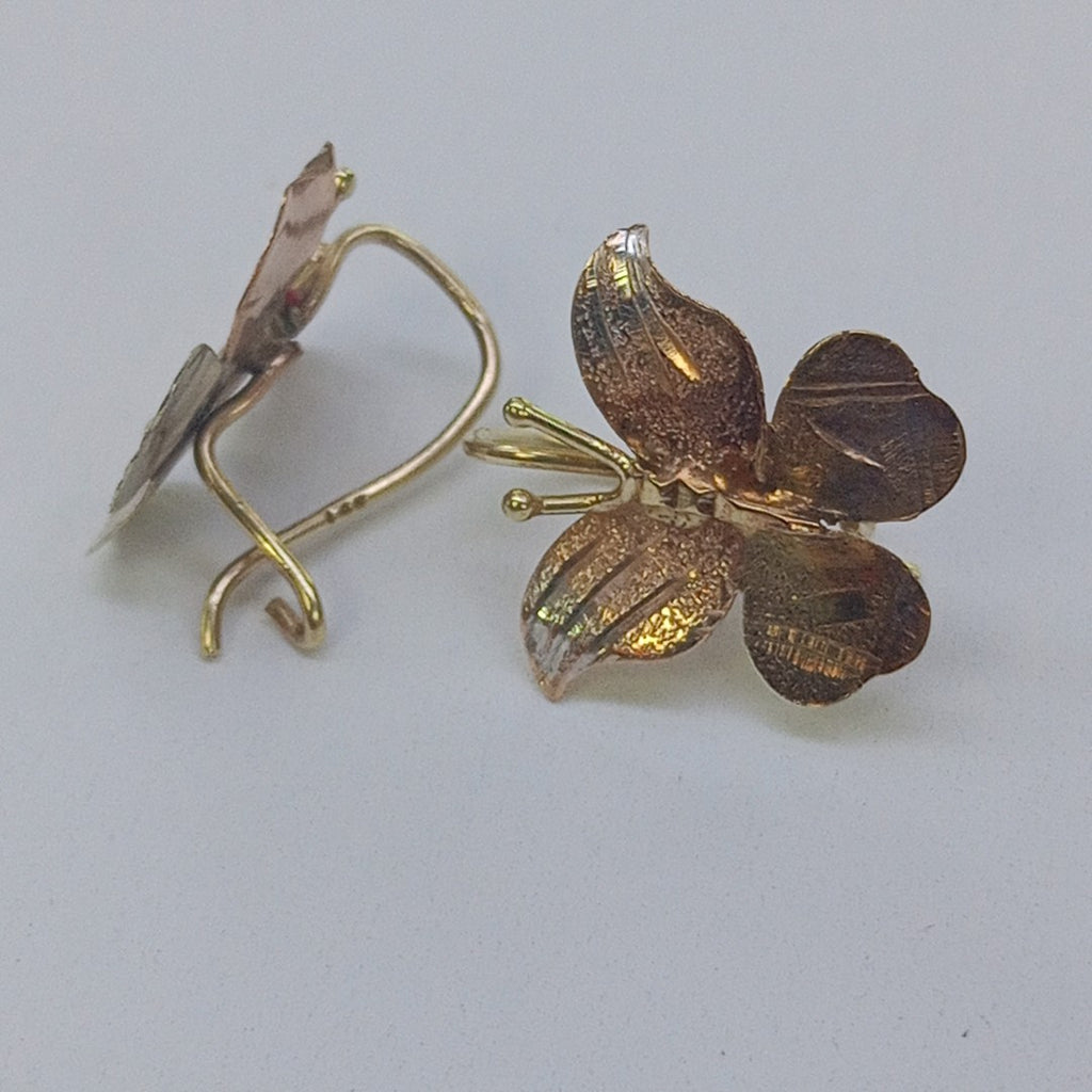 ARETES PAR ORO, ORO COMBINADO 10 K 1.7 GRMS (SEMINUEVO)