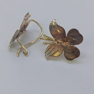 ARETES PAR ORO, ORO COMBINADO 10 K 1.7 GRMS (SEMINUEVO)
