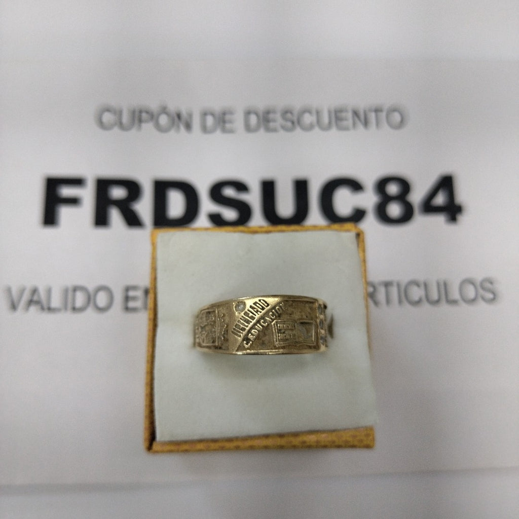 ANILLO DE GRADUACIÓN ORO 10 K 5.8 GRMS (SEMINUEVO)