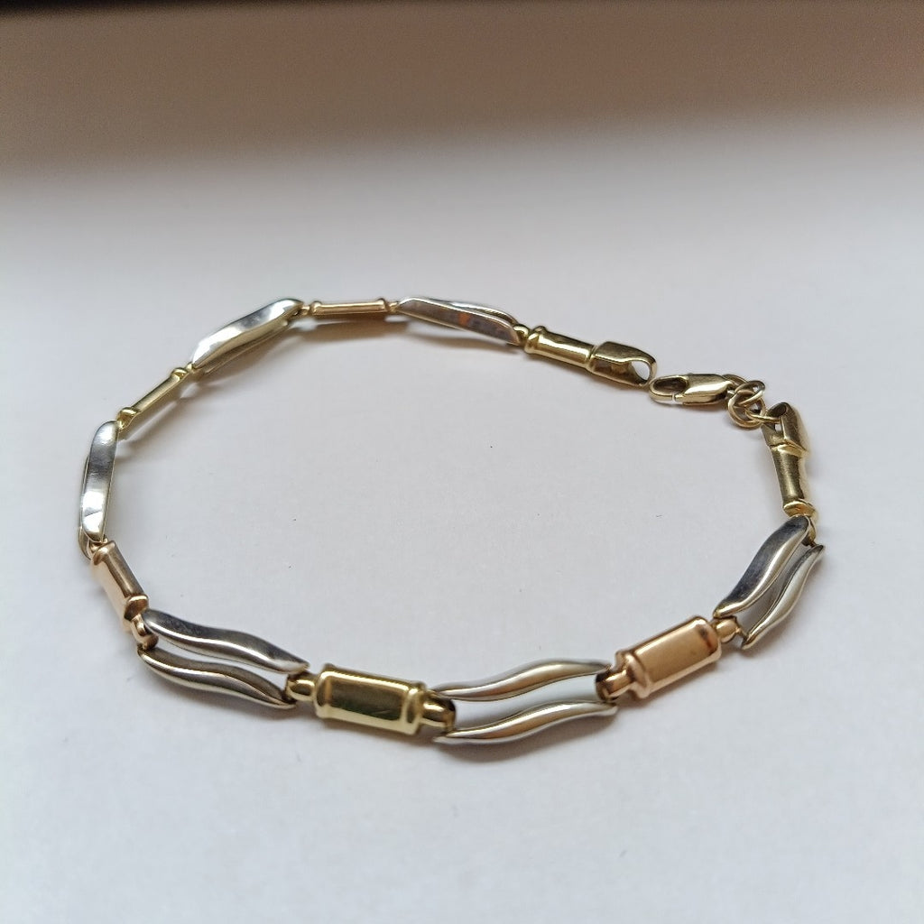 PULSERA ORO COMBINADO 14 K 4.7 GRMS (SEMINUEVO)