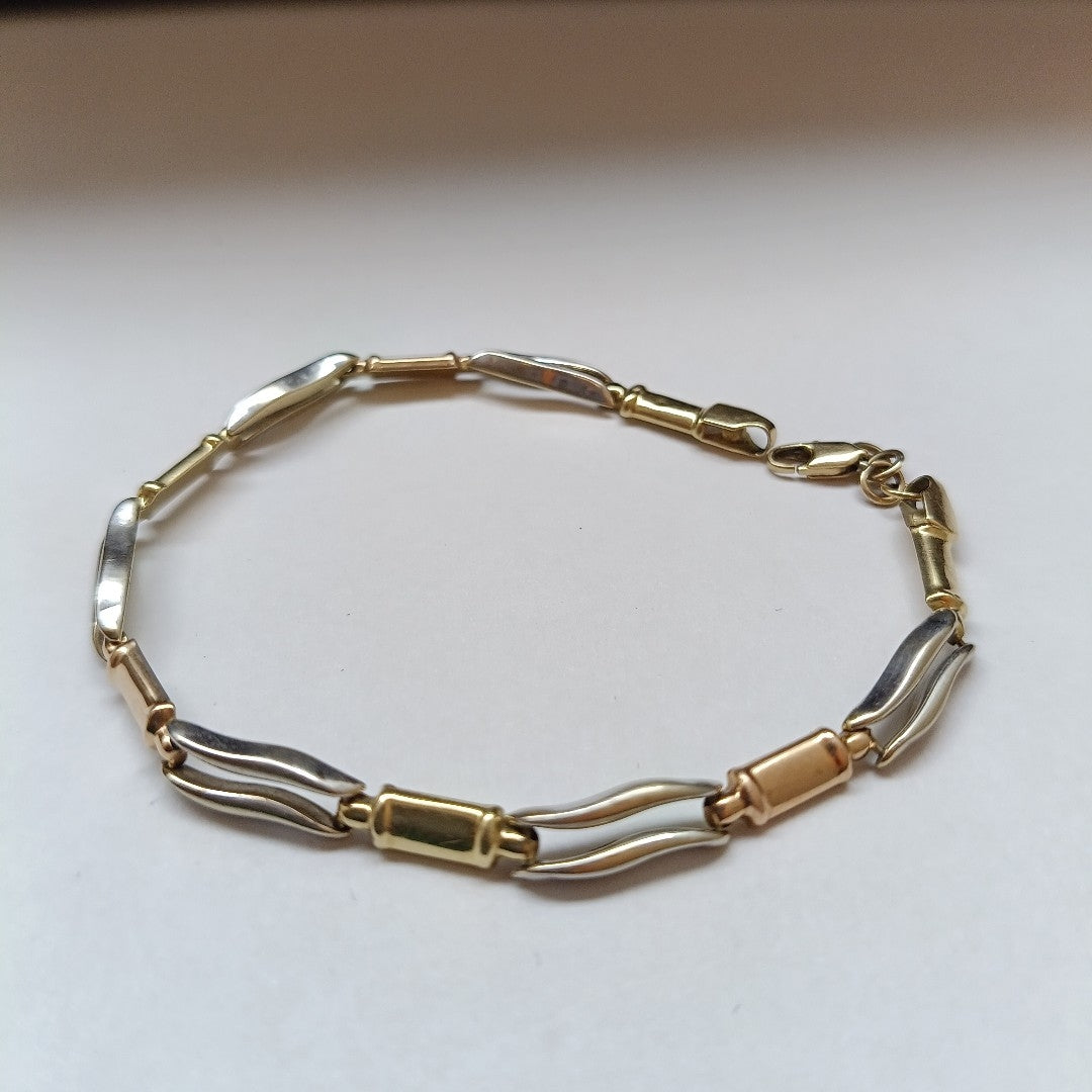 PULSERA ORO COMBINADO 14 K 4.7 GRMS (SEMINUEVO)