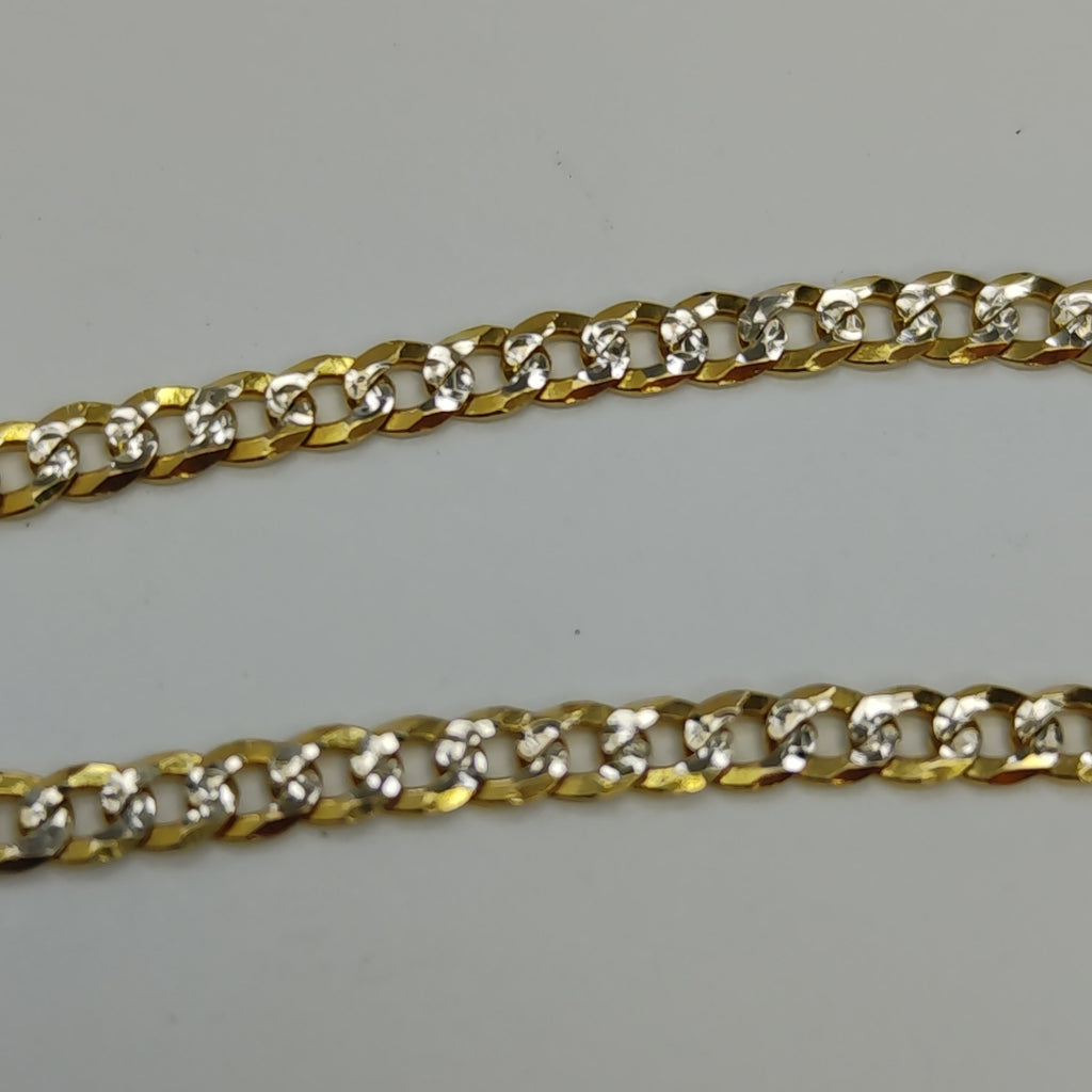 PULSERAS TEJIDO BARBADA DIAMANTADA ORO 14K 18 CM 3.1 GR (NUEVO)