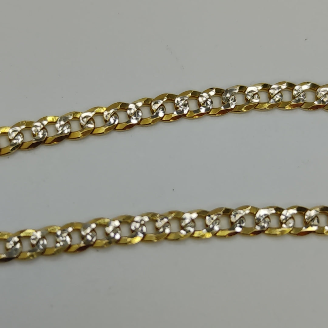 PULSERAS TEJIDO BARBADA DIAMANTADA ORO 14K 18 CM 3.1 GR (NUEVO)