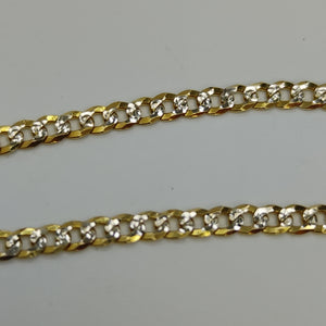 PULSERAS TEJIDO BARBADA DIAMANTADA ORO 14K 18 CM 3.1 GR (NUEVO)