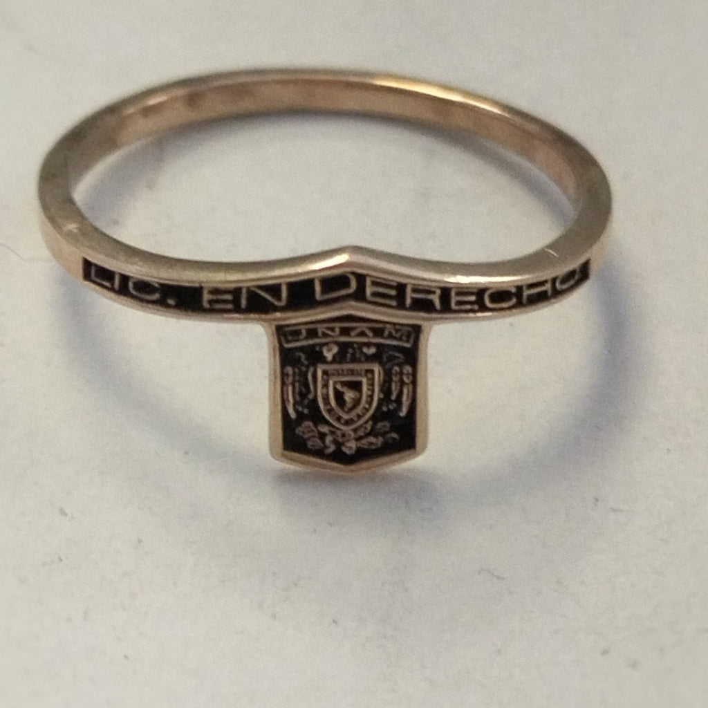 ANILLO DE GRADUACIÓN ORO 10 K 1.4 GRMS (SEMINUEVO)