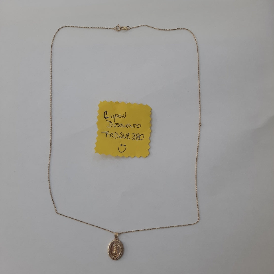 CADENA, MEDALLA RELIGIOSA ORO 10 K 1.8 GRMS (SEMINUEVO)