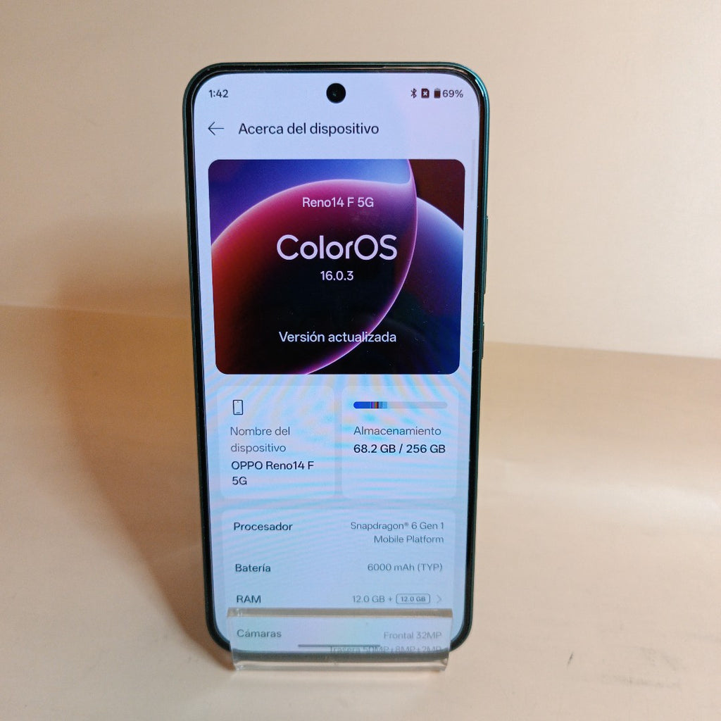 CELULAR OPPO RENO 14 F CPH2743 (2025) 256 GB 12 GB RAM (SEMINUEVO)
