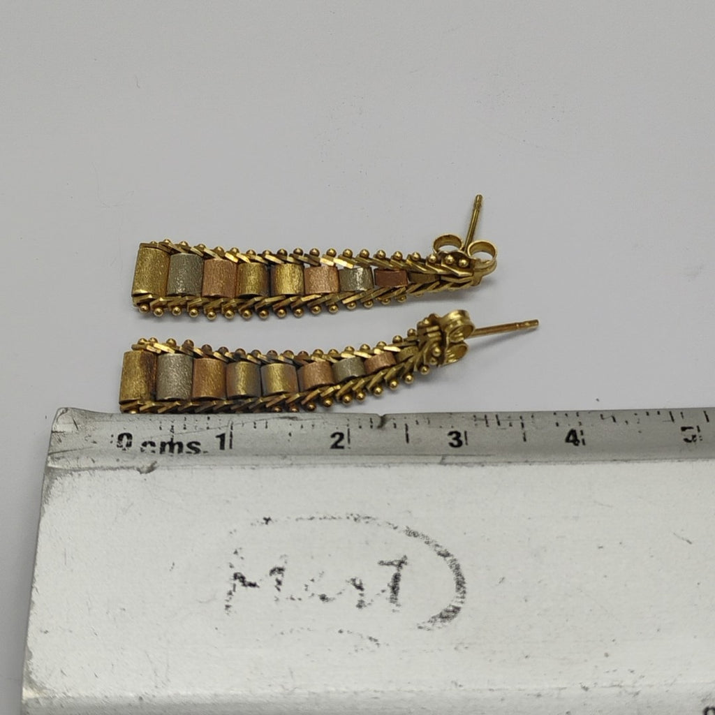 BROQUELES PAR ORO, ORO COMBINADO 14 K 3.9 GRMS (SEMINUEVO)
