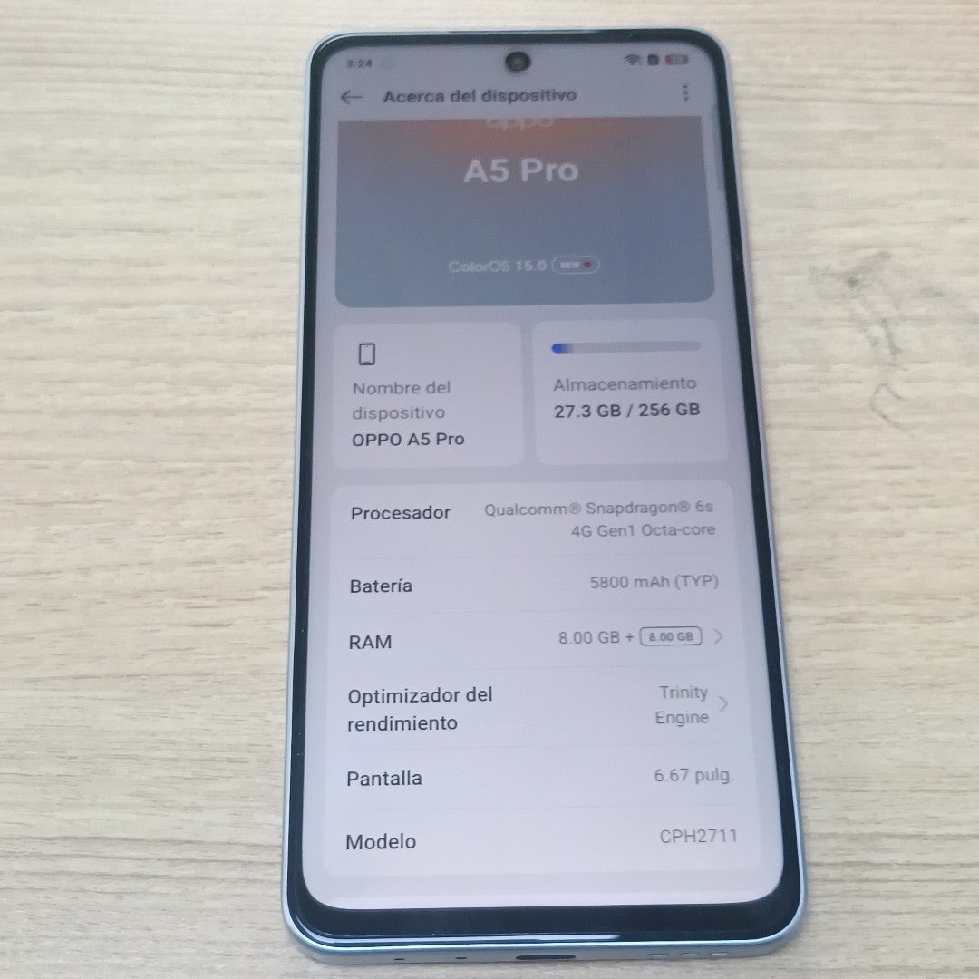 CELULAR OPPO A5 PRO CPH2711 (2025) 256 GB 8 GB RAM (SEMINUEVO)