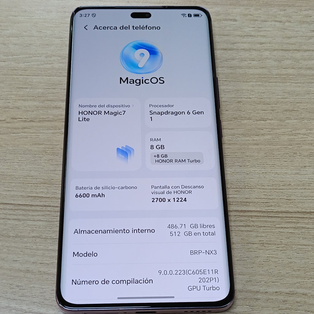 CELULAR HONOR MAGIC 7 LITE BRP-NX3 (2025) 512 GB 8 GB RAM (SEMINUEVO)