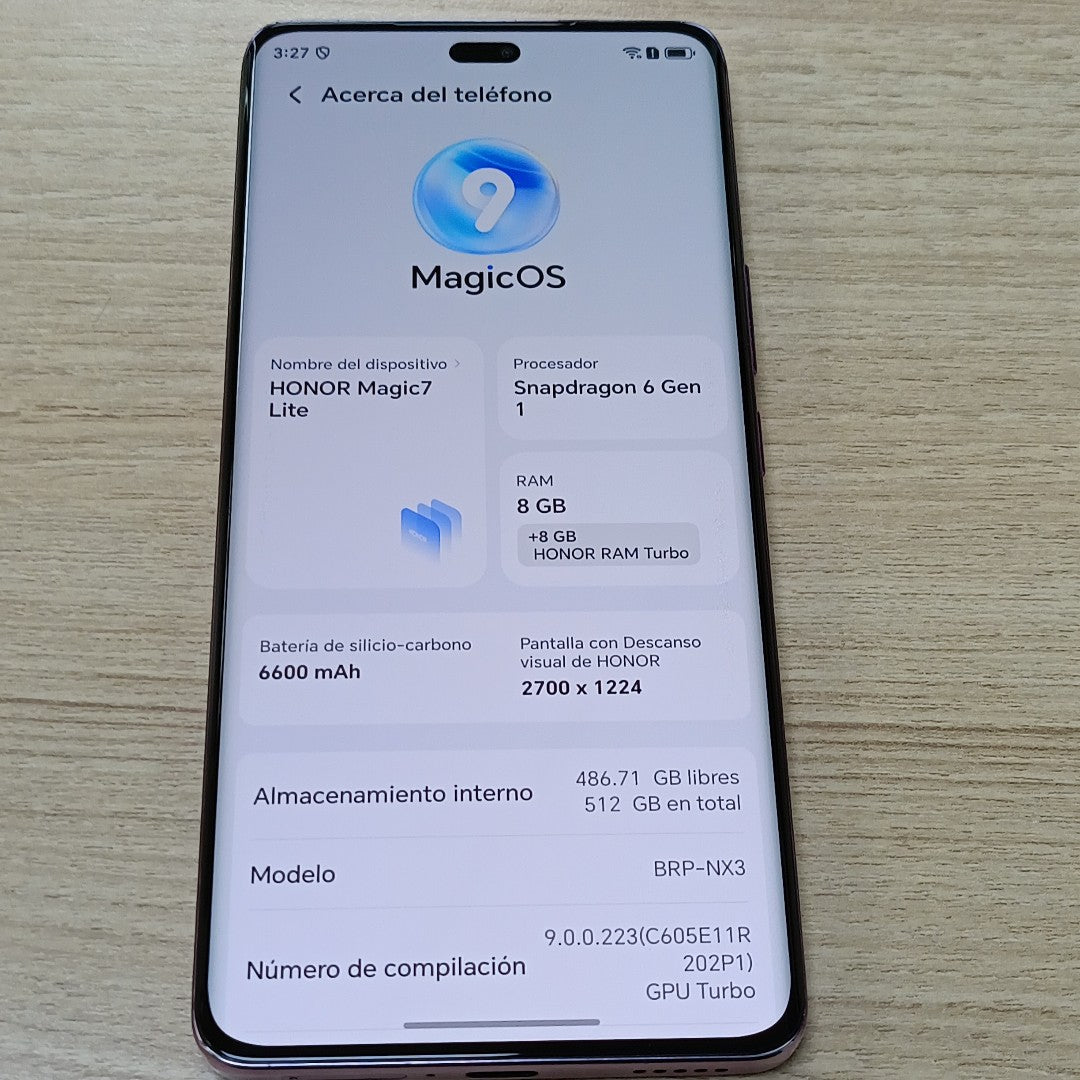 CELULAR HONOR MAGIC 7 LITE BRP-NX3 (2025) 512 GB 8 GB RAM (SEMINUEVO)