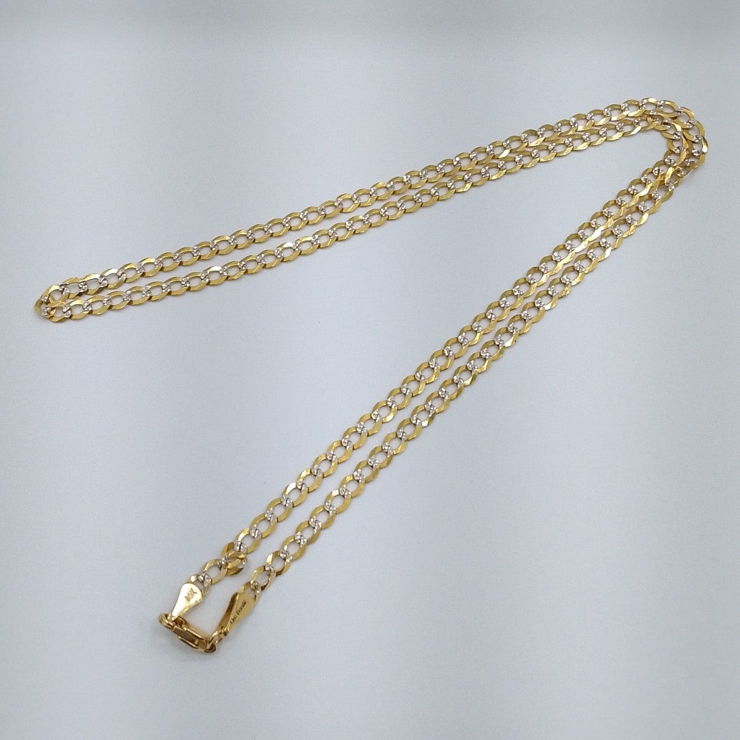 CADENAS BARBADA DIAMANTADA ORO 14K 55 CM 9 GR (NUEVO)