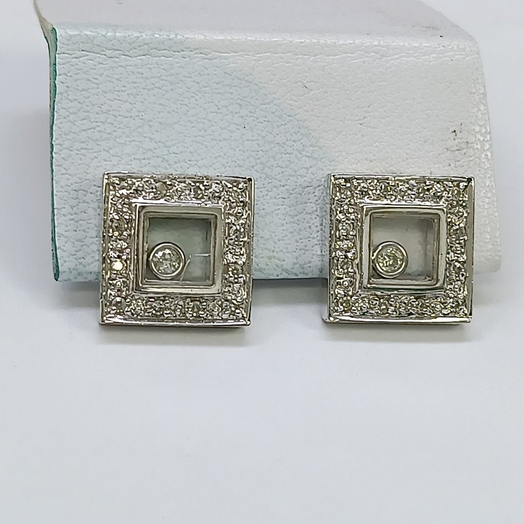 BROQUELES PAR ORO BLANCO 18 K 4.7 GRMS (SEMINUEVO)