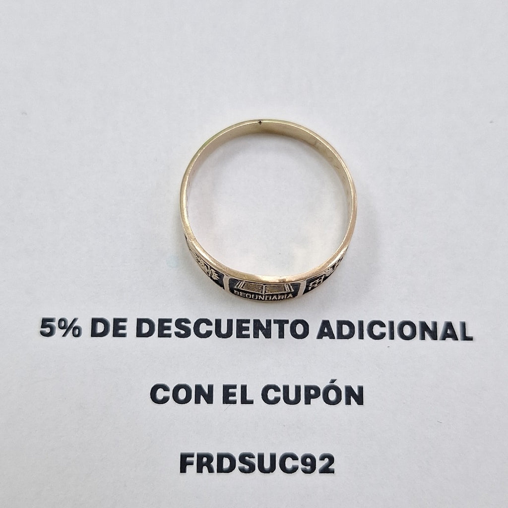 ANILLO DE GRADUACIÓN ORO 10 K 2.7 GRMS (SEMINUEVO)