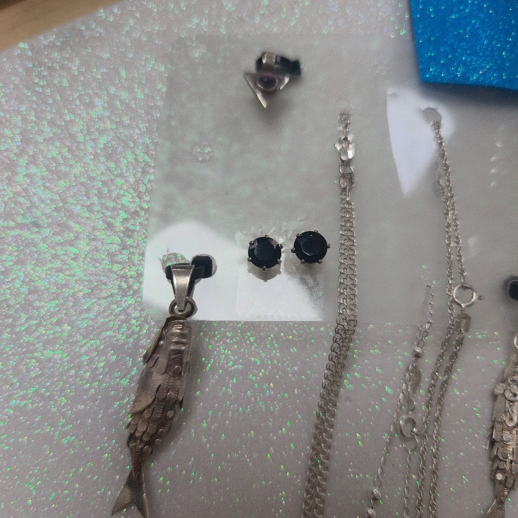 ANILLITO, BROQUELES PAR, DIJE, PULSERA RIGIDA PLATA 40 GRMS (SEMINUEVO)