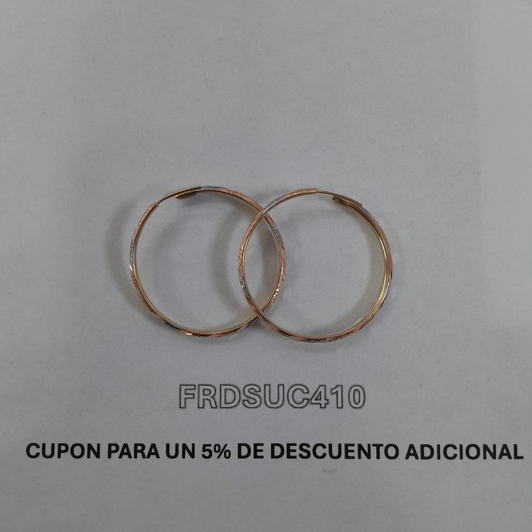 ARRACADAS PAR ORO, RODIADO 14 K 3.8 GRMS (SEMINUEVO)