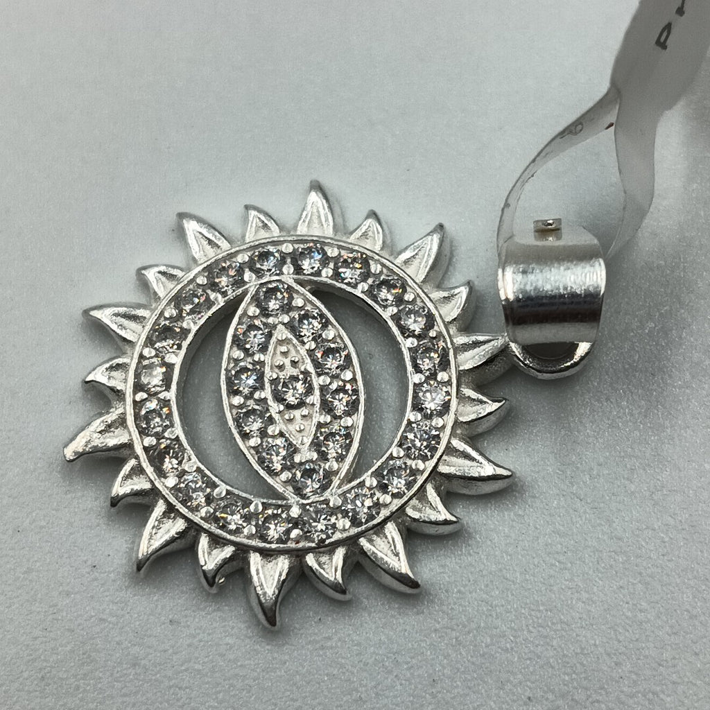 DIJE OJO MAGICO CON CIRCONIAS PLATA .925 2.1 GR (NUEVO)