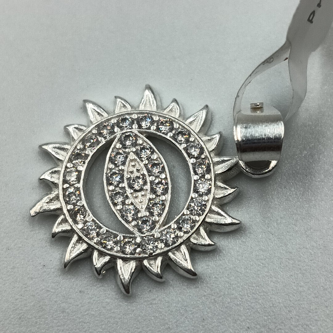 DIJE OJO MAGICO CON CIRCONIAS PLATA .925 2.1 GR (NUEVO)