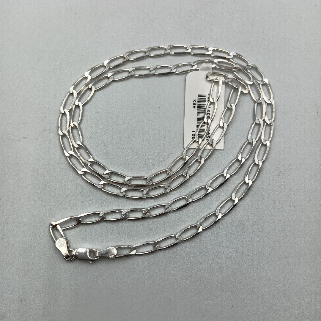 CADENA TEJIDO ESLABONES PLATA .925 60 CM 11.2 GR (NUEVO)