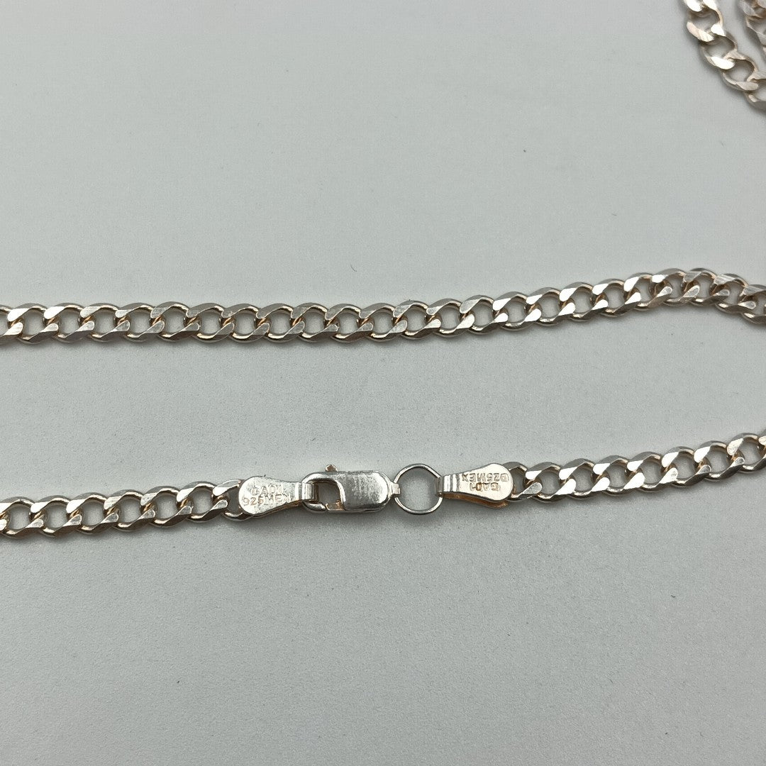 CADENA TEJIDO BARBADO PLATA .925 60 CM 13 GR (NUEVO)
