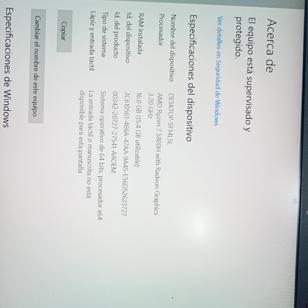 LAPTOP LENOVO LEGION S7 15ACH6 (2021) 1 TB SSD 16 GB RAM (SEMINUEVO)