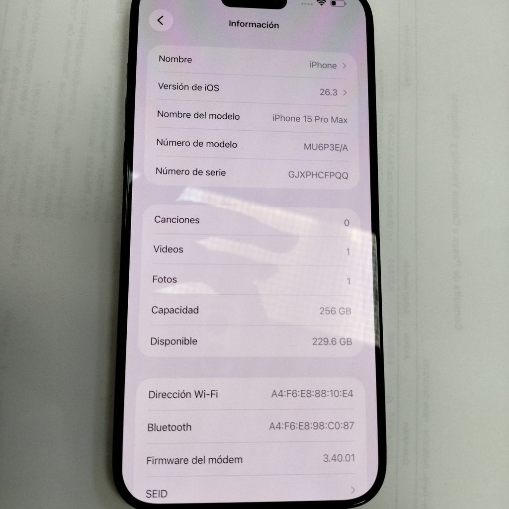 CELULAR APPLE IPHONE 15 PRO MAX A3105 (2023) 256 GB 8 GB RAM (SEMINUEVO)