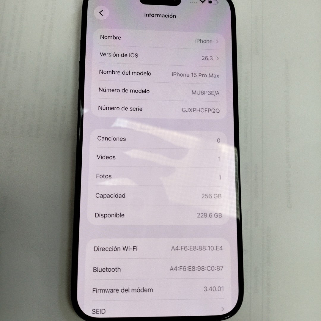 CELULAR APPLE IPHONE 15 PRO MAX A3105 (2023) 256 GB 8 GB RAM (SEMINUEVO)