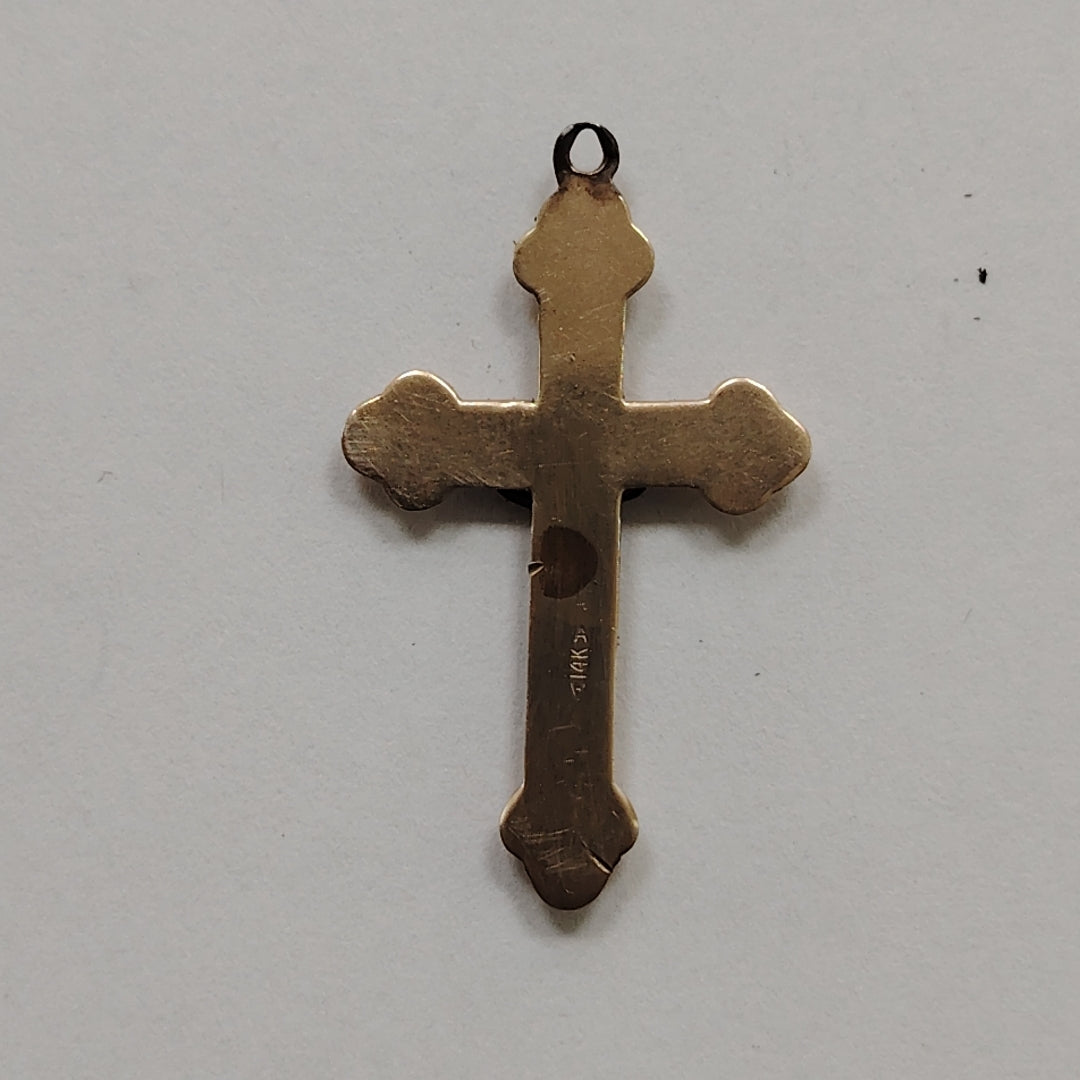 CRUCIFIJO ORO COMBINADO 14 K 2,00 GRMS (SEMINUEVO)