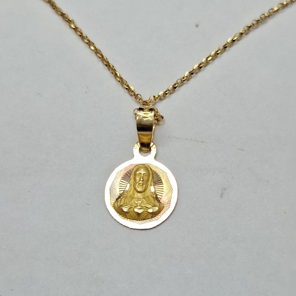 CADENA, MEDALLA RELIGIOSA ORO 10 K 2.3 GRMS (SEMINUEVO)