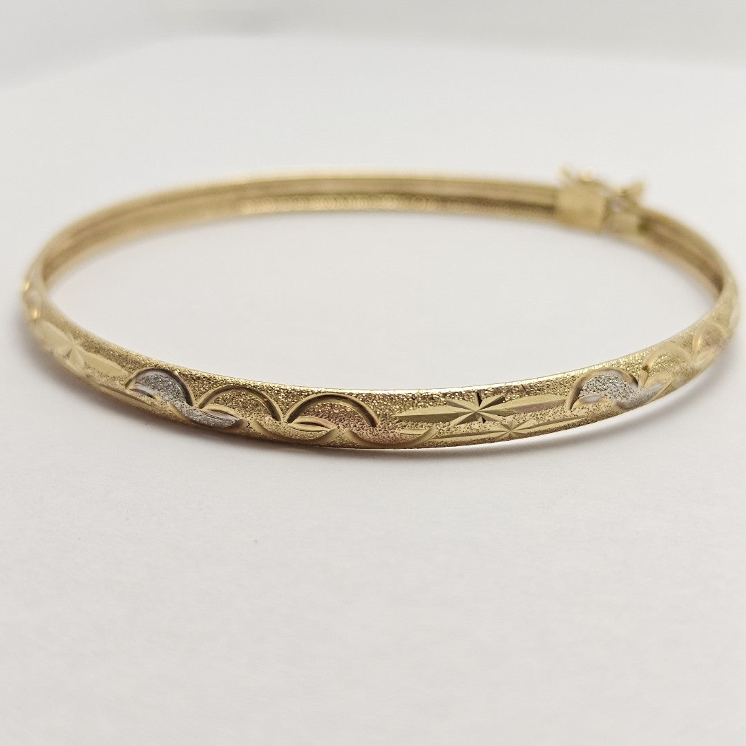 PULSERA RIGIDA ORO COMBINADO 14 K 5.4 GRMS (SEMINUEVO)