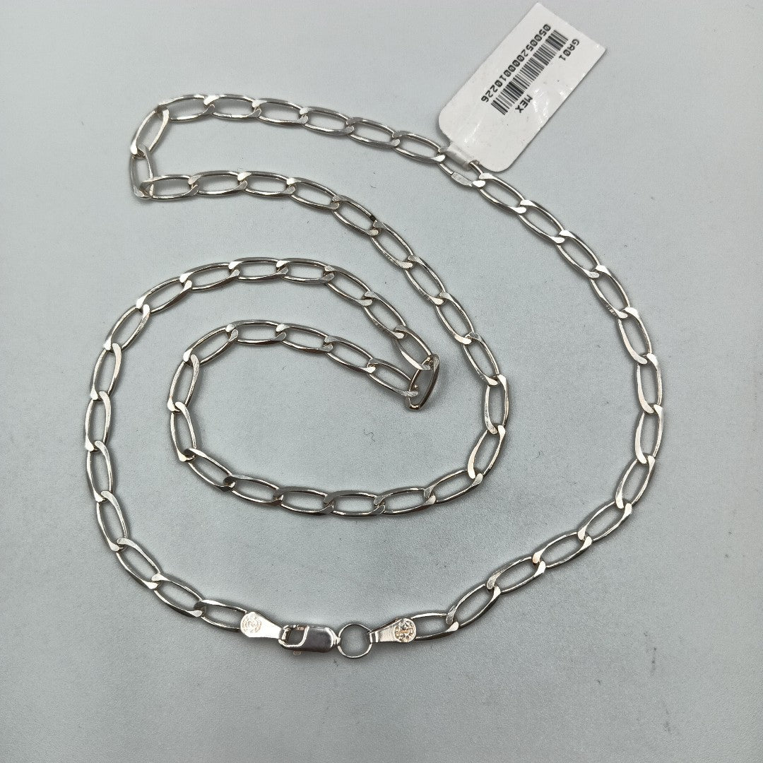 CADENA TEJIDO ESLABONES PLATA .925 55 CM 9.8 GR (NUEVO)