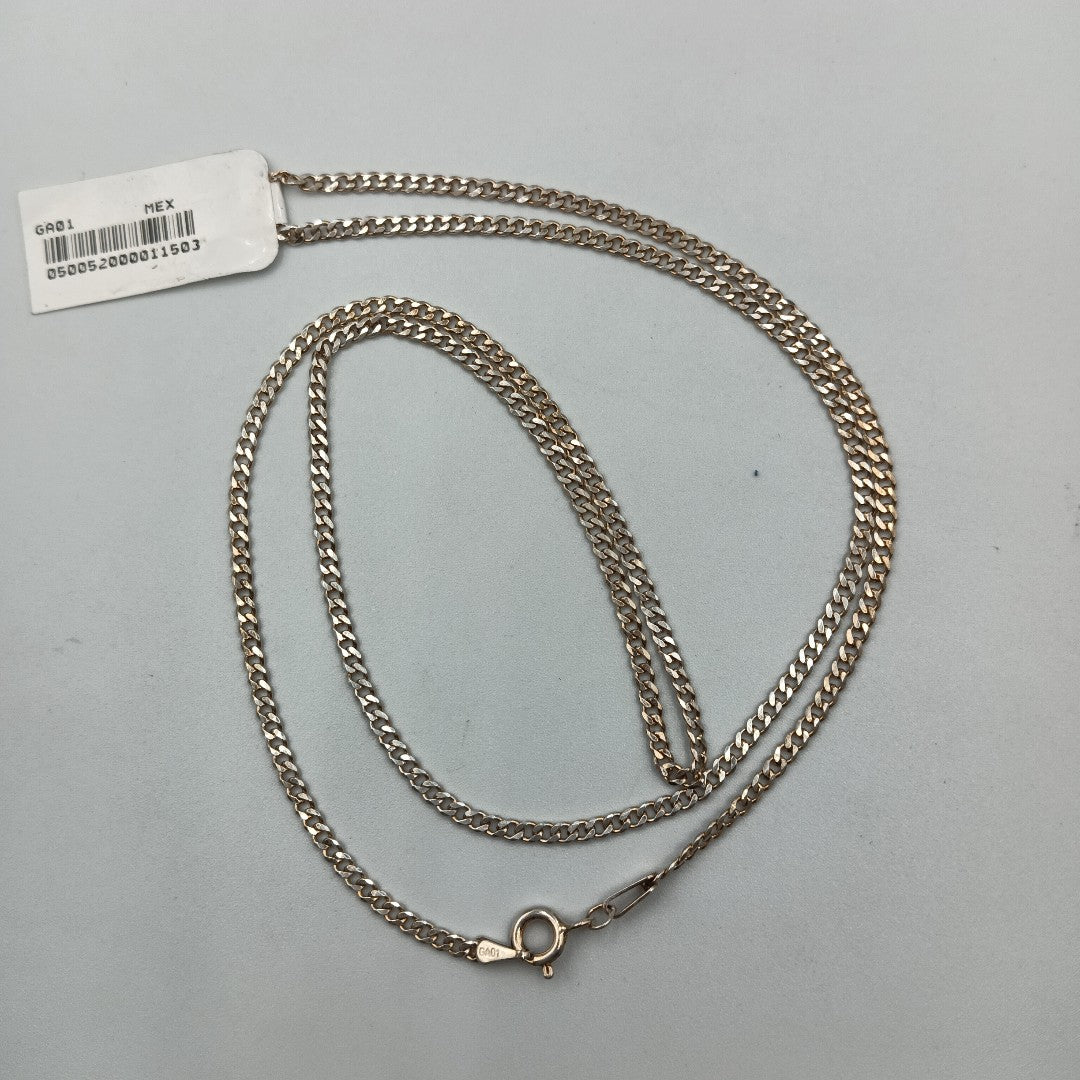 CADENA TEJIDO BARBADO PLATA .925 60 CM 5.6 GR (NUEVO)