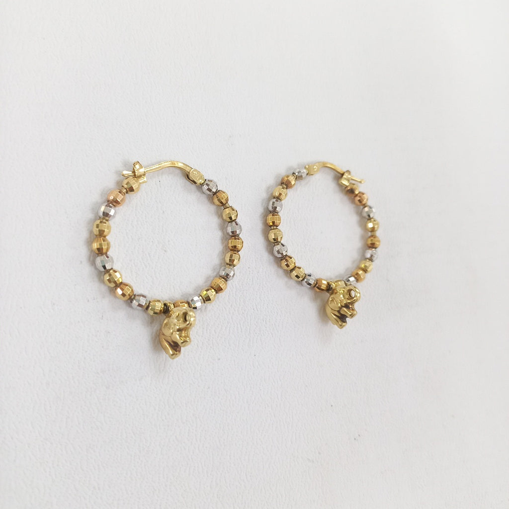 ARRACADAS PAR ORO, ORO COMBINADO 14 K 5.8 GRMS (SEMINUEVO)