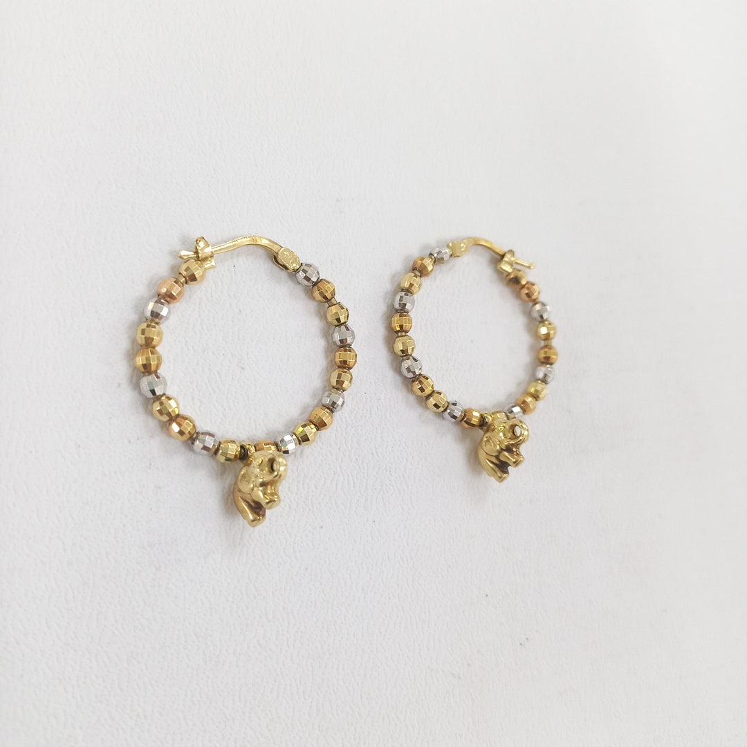 ARRACADAS PAR ORO, ORO COMBINADO 14 K 5.8 GRMS (SEMINUEVO)