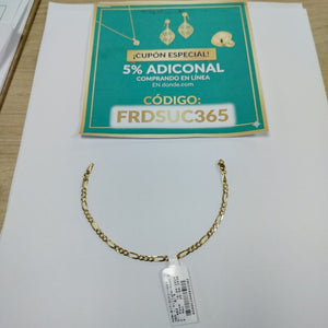 PULSERAS 3X1 DIAMANTADA ORO 14K 18 CM 3 GR (NUEVO)