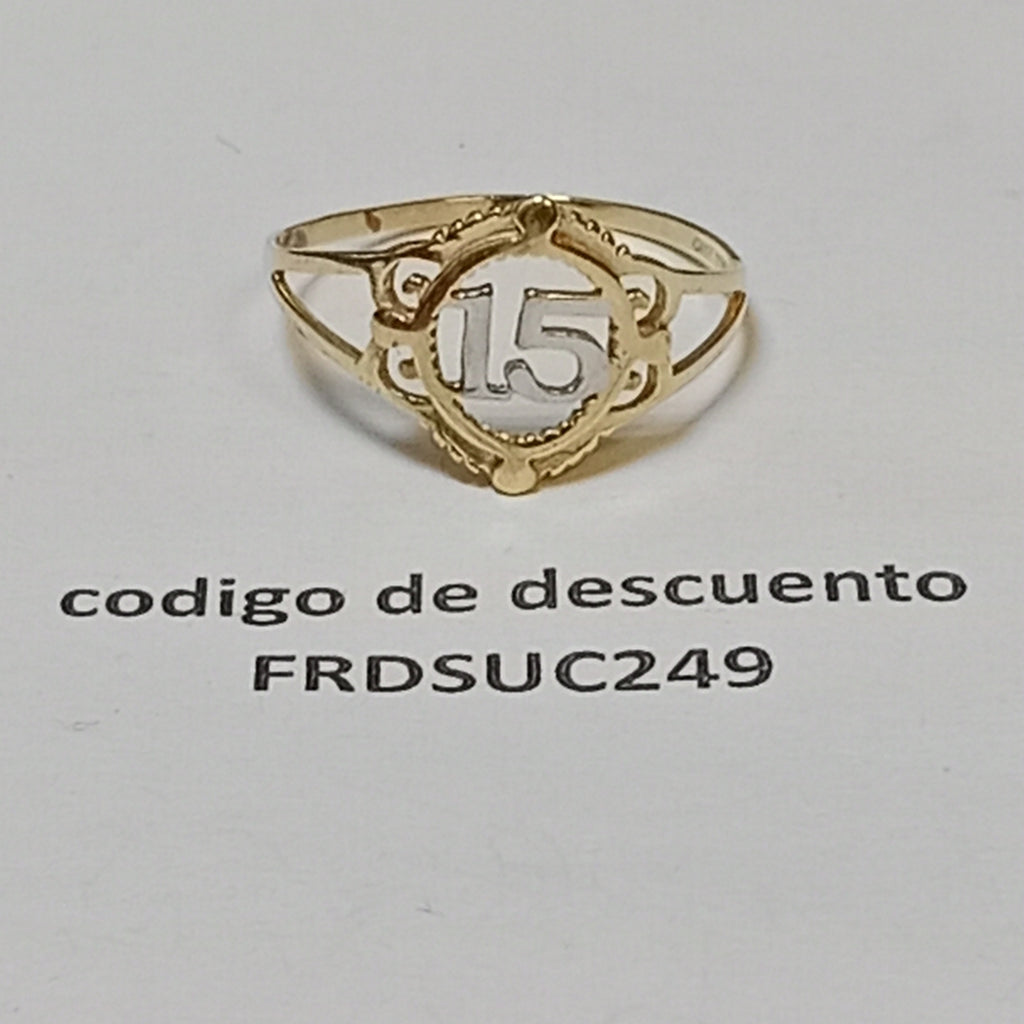 ANILLO CONMEMORATIVO ORO 10 K 0,90 GRMS (SEMINUEVO)