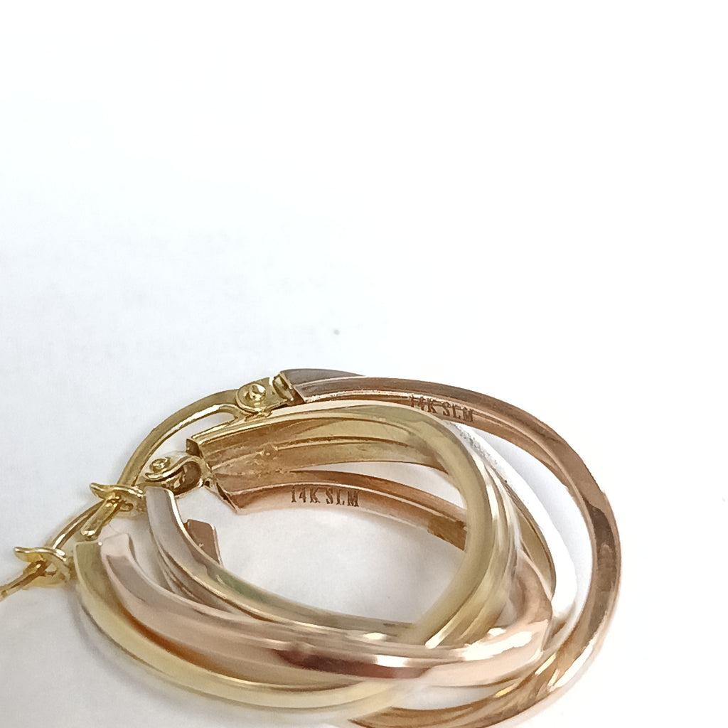 ARRACADAS PAR ORO, ORO COMBINADO 14 K 3.9 GRMS (SEMINUEVO)