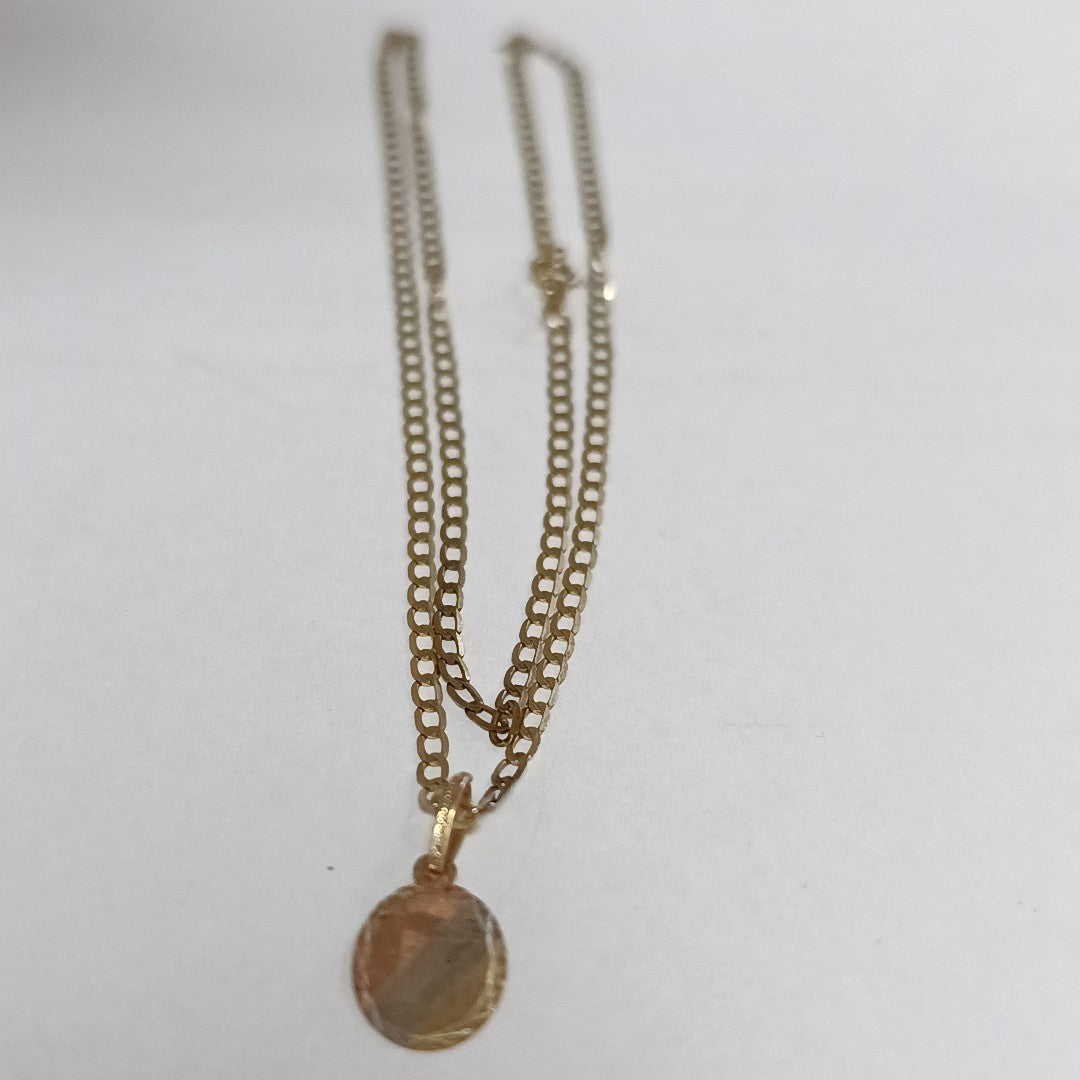 CADENA, MEDALLA RELIGIOSA ORO 10 K 1.9 GRMS (SEMINUEVO)
