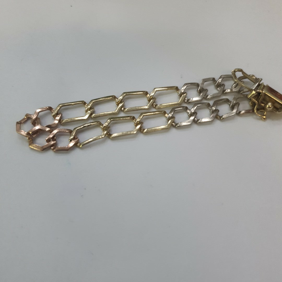 PULSERA ORO COMBINADO 10 K 5,50 GRMS (SEMINUEVO)