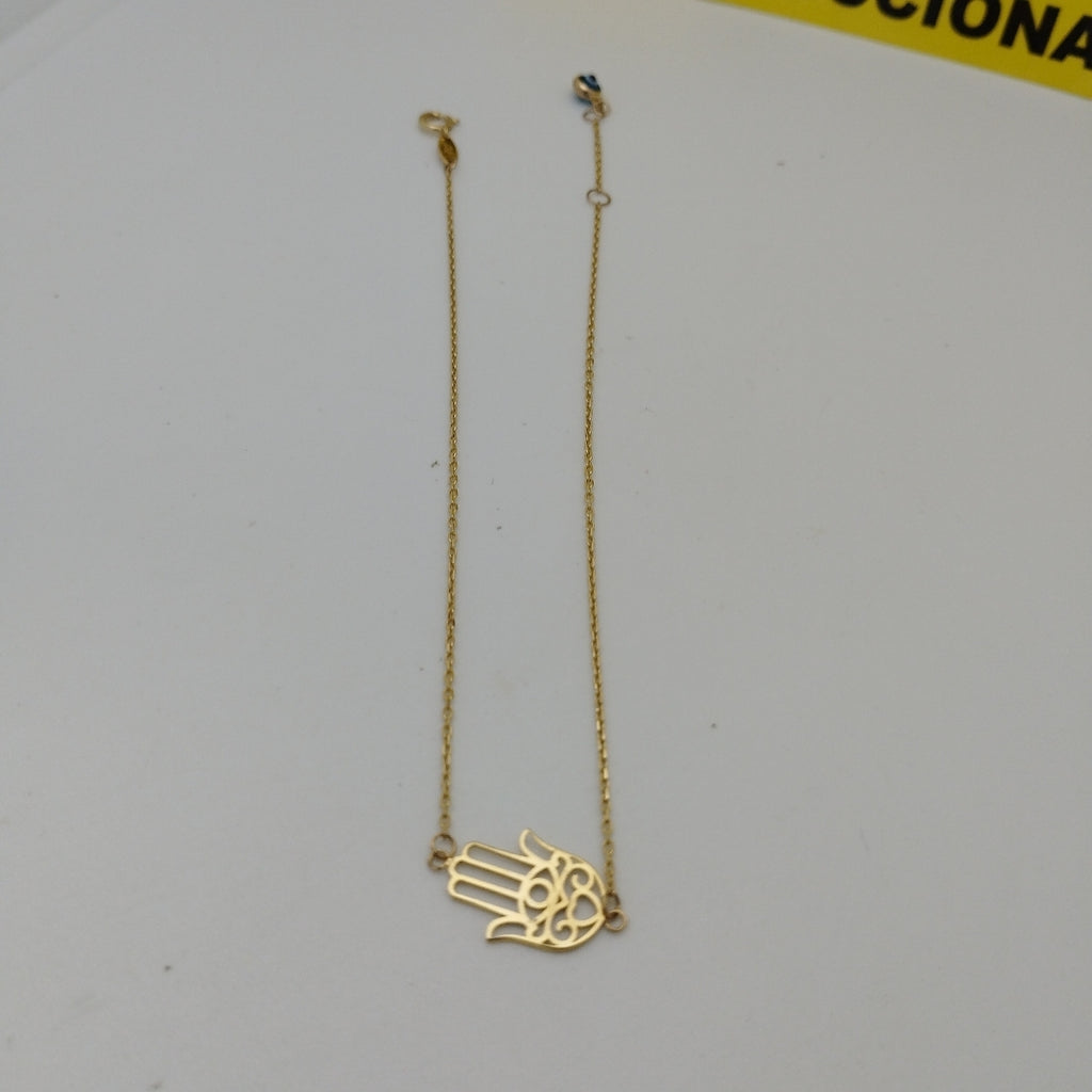 PULSERAS TEJIDO TOBILLERA TJ ESPECIAL ORO 10K 25 CM 1.1 GR (NUEVO)