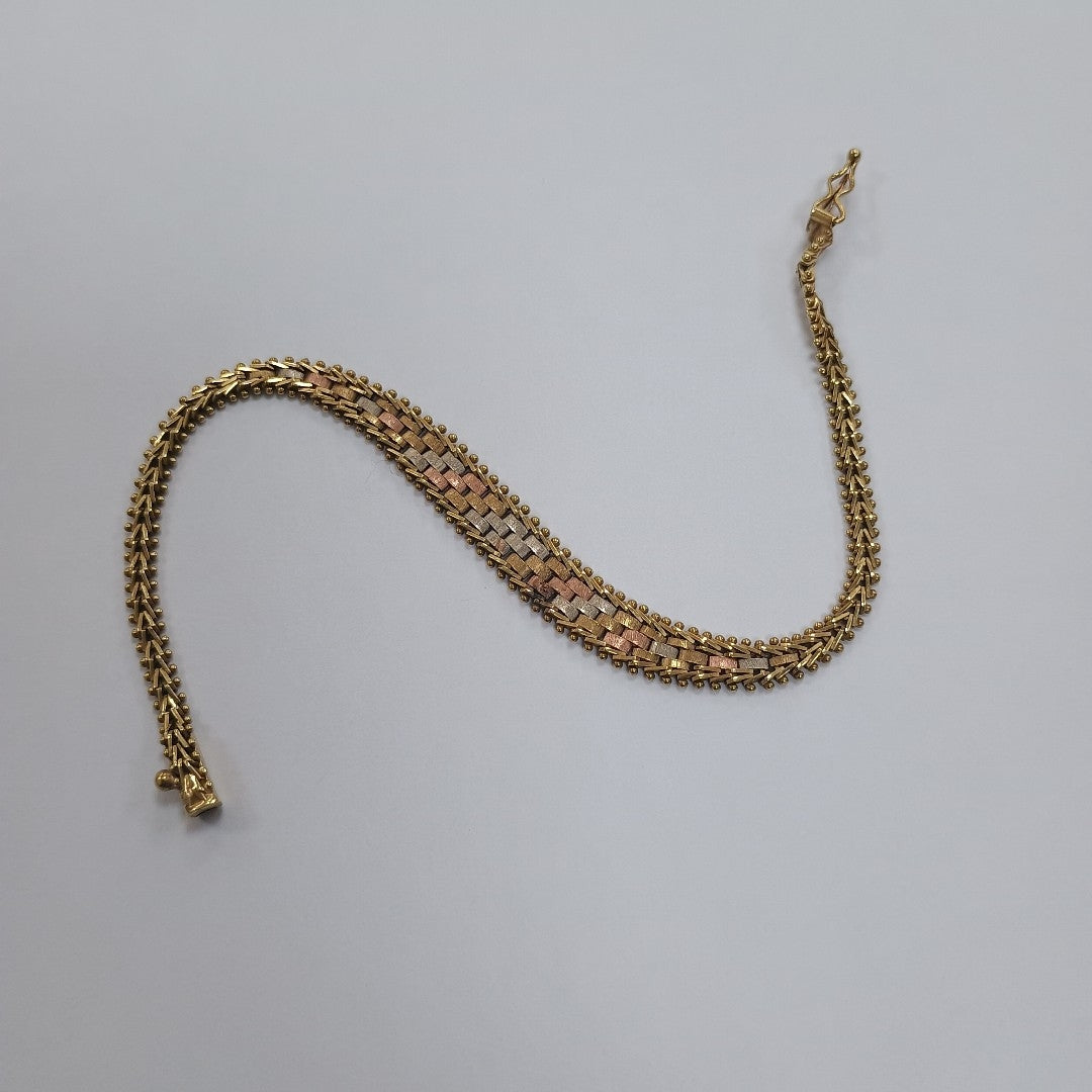 PULSERA ORO COMBINADO 10 K 7.4 GRMS (SEMINUEVO)