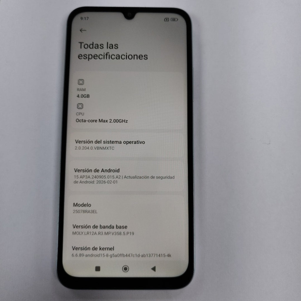 CELULAR XIAOMI REDMI 15C 25078RA3EL (2025) 256 GB 4 GB RAM (SEMINUEVO)