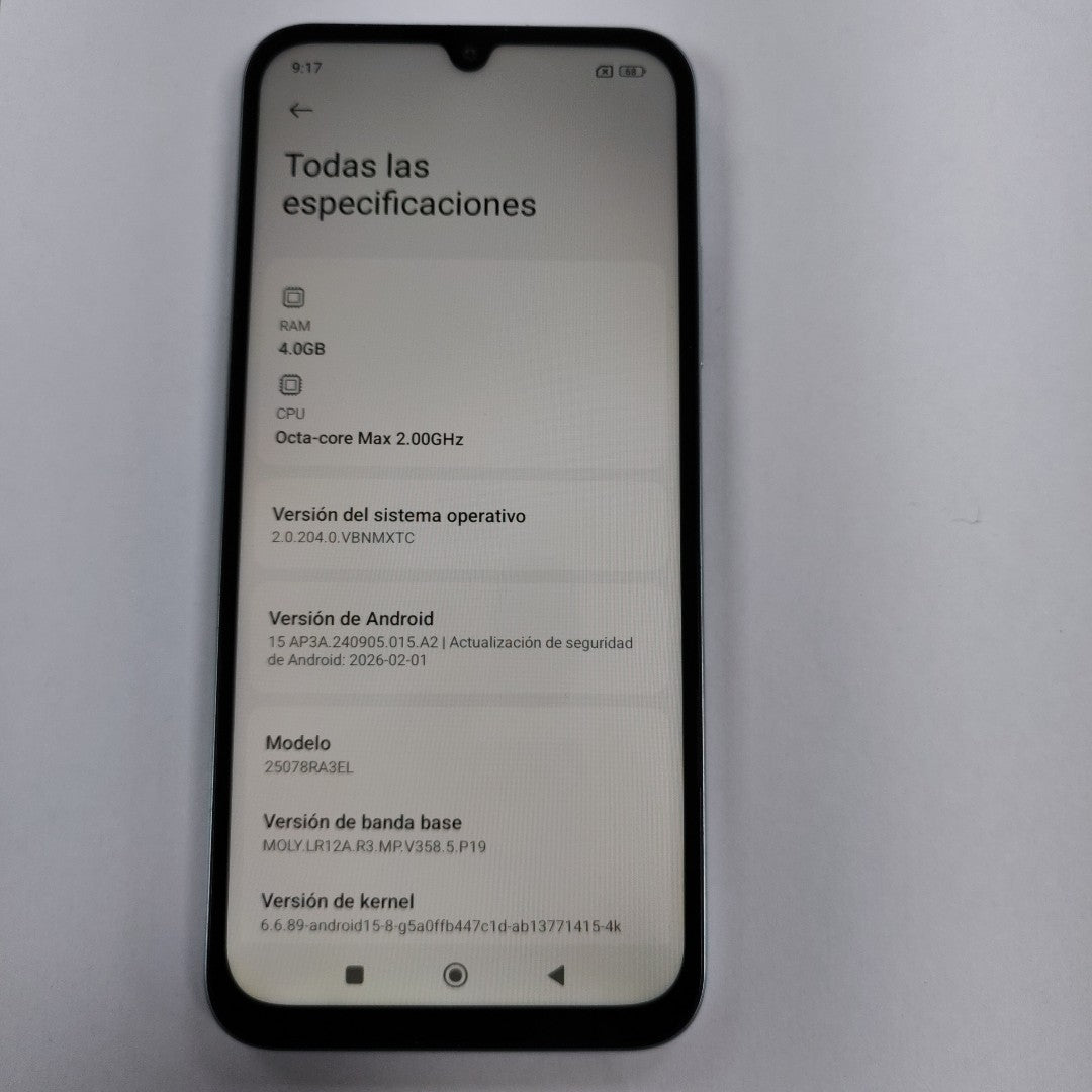 CELULAR XIAOMI REDMI 15C 25078RA3EL (2025) 256 GB 4 GB RAM (SEMINUEVO)