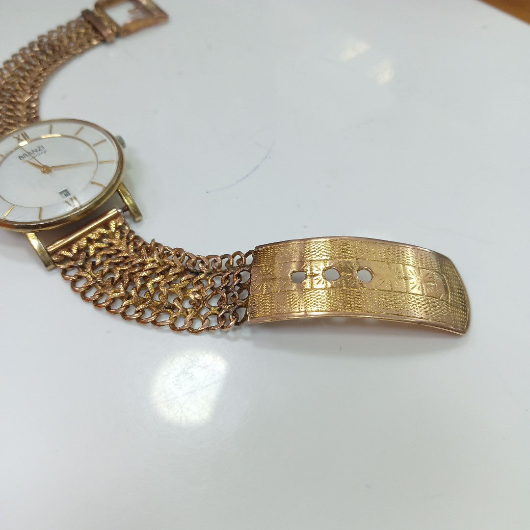 RELOJ CAJA ACERO PULSO ORO ORO 8 K 26.4 GRMS (SEMINUEVO)