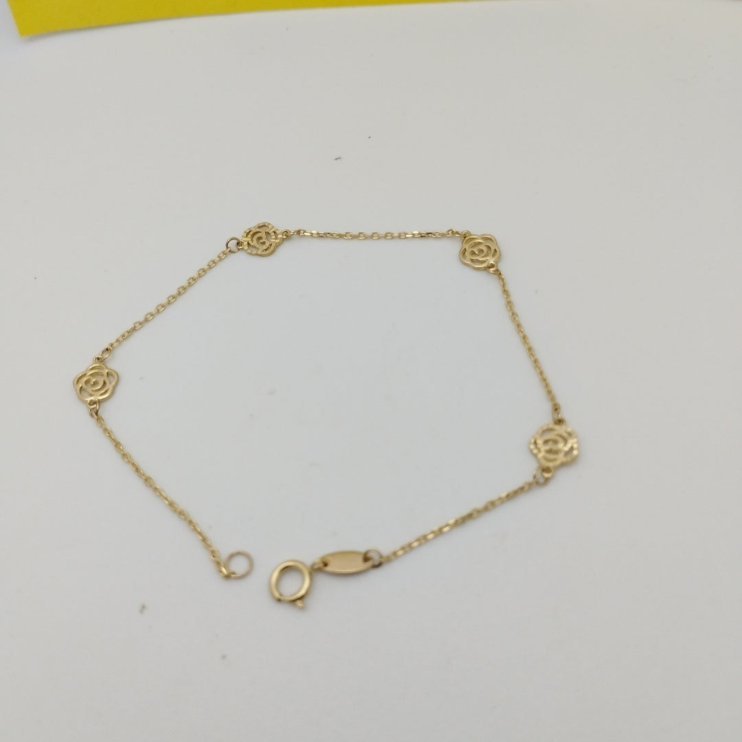 PULSERAS TEJIDO ESPECIAL C/DIJE ORO 10K 18 CM 1 GR (NUEVO)