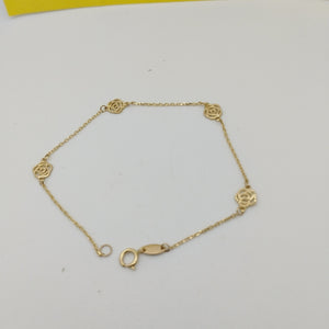 PULSERAS TEJIDO ESPECIAL C/DIJE ORO 10K 18 CM 1 GR (NUEVO)